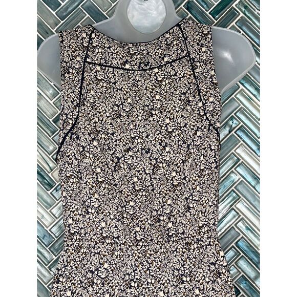 LUCKY BRAND CREAM NAVY BLUE DITSY FLORAL LONG SKINNY LEG ROMPER JUMPSUIT BOHO S - Picture 10 of 11